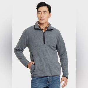 NEW Gray Goodfellow & Co Men's Polar Fleece Half Zip Sweatshirt S